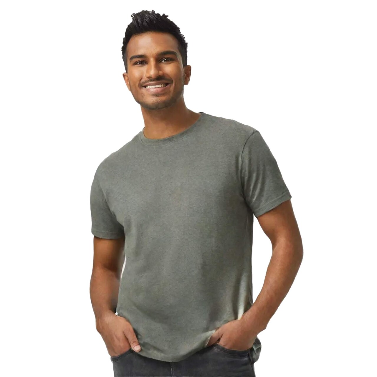 Gildan Heavy Cotton Crew Neck Short Sleeve T-Shirt 100% Cotton for Work Layering & Custom Printing